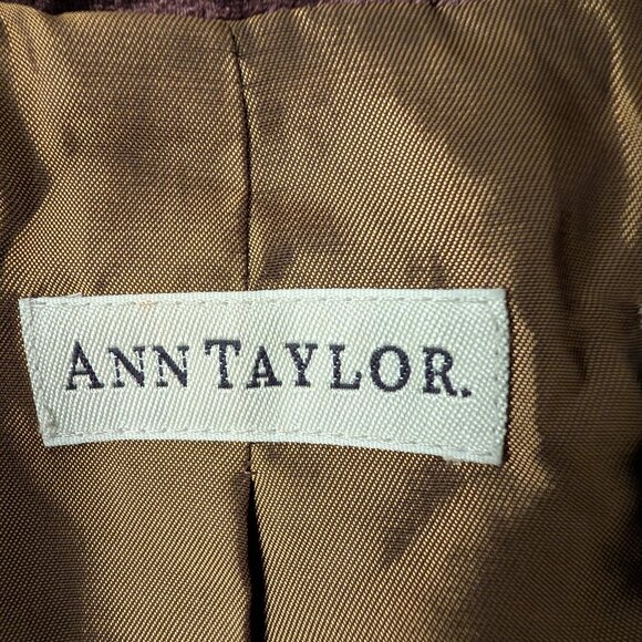 Vintage Ann Taylor Size 8 Brown Velvet 5 Button Pockets Lined Blazer Jacket - Picture 8 of 10